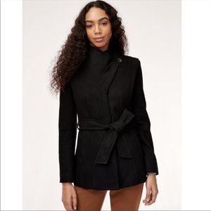 Babaton Spencer Black Wool and Cashmere Coat